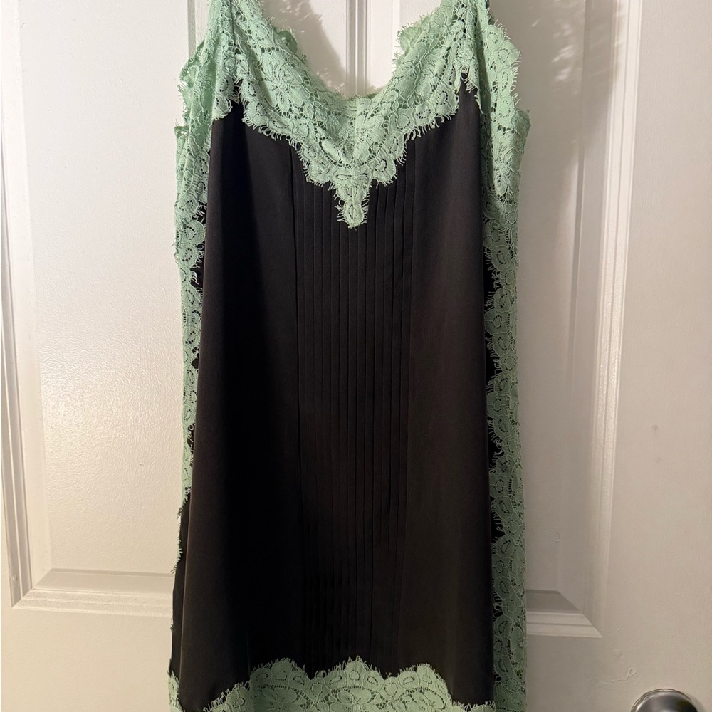 FLANNEL Nettie Lace Silk Slip Dress